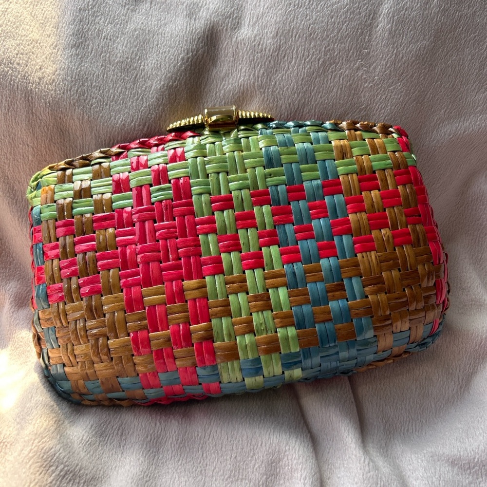 Rodo Bamboo Multicolor Woven Clutch
